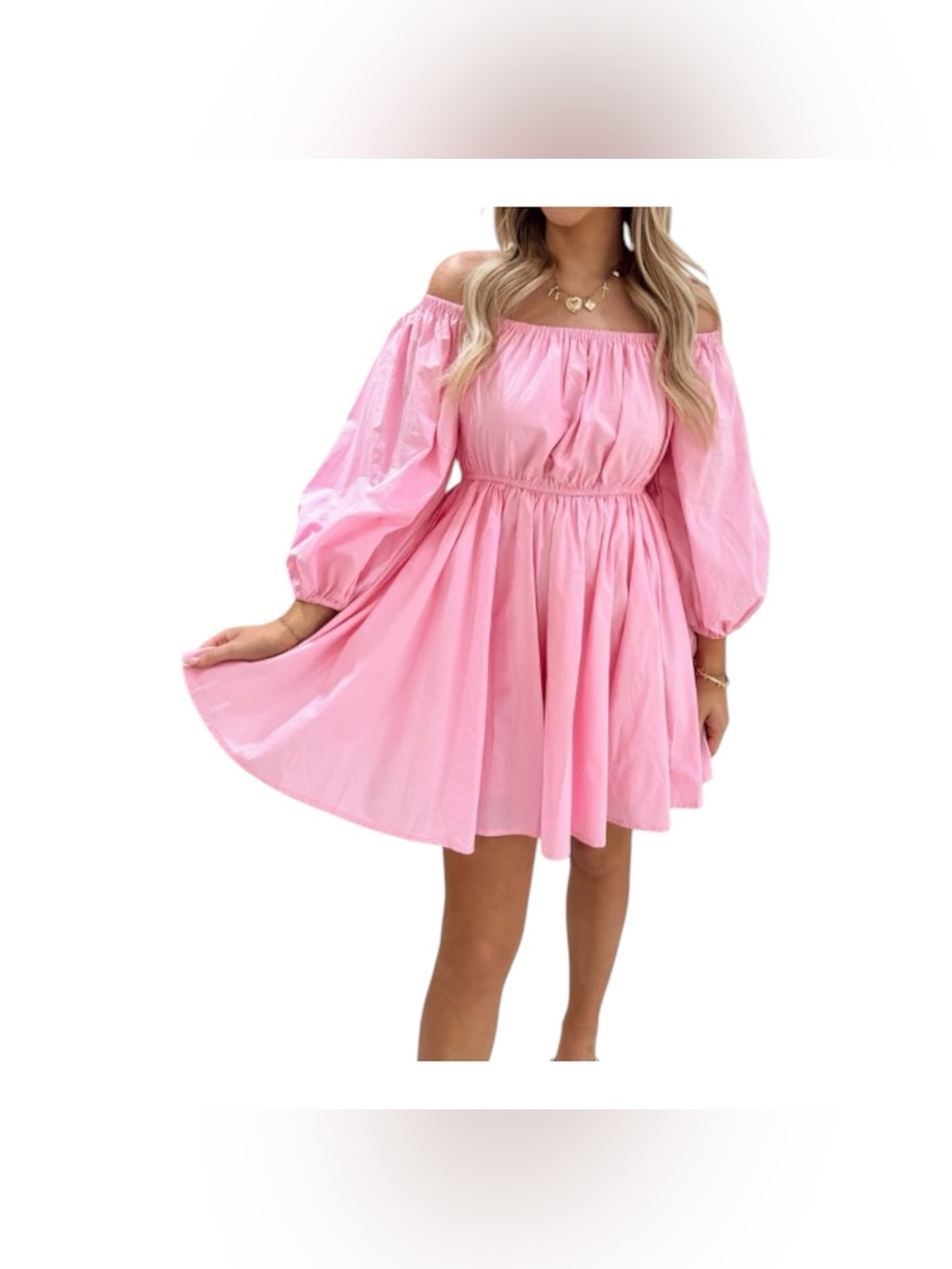 Mable by Anthropologie Pink Puff Sleeve Babydoll Mini Dress Lined Womens Medium